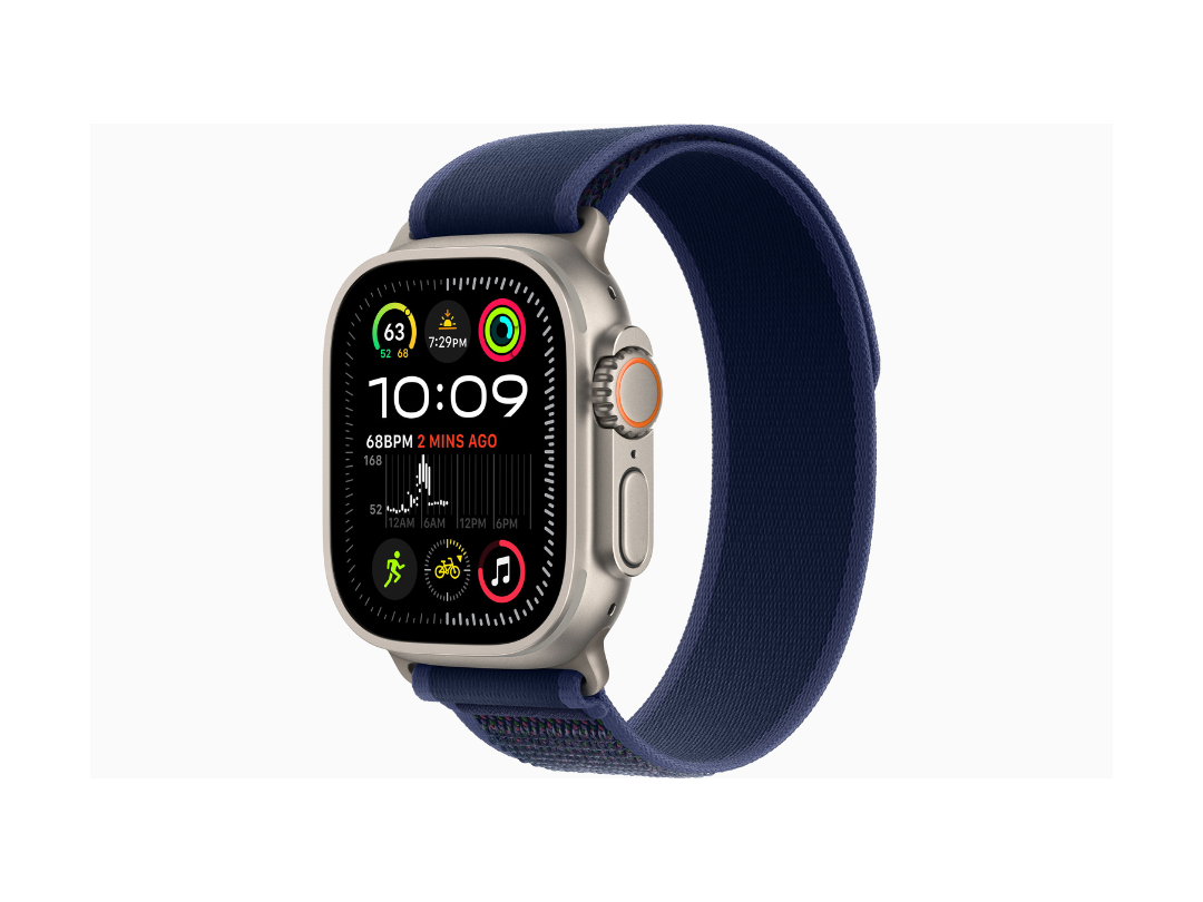 ساعة Apple Watch Ultra 2 GPS + Cellular مقاس 49 مم هيكل من التيتانيوم الطبيعي مع حلقة زرقاء ساعة Apple Watch Ultra 2 GPS + Cellular مقاس 49 مم هيكل من التيتانيوم الطبيعي مع حلقة زرقاء
